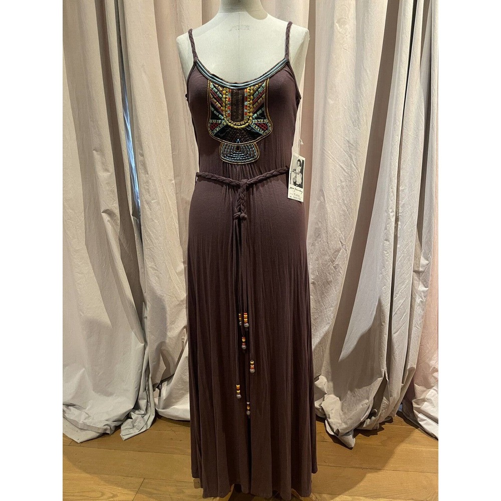 Ann Ferriday Vintage Embroidered Maxi dress M/L Unworn With Tags